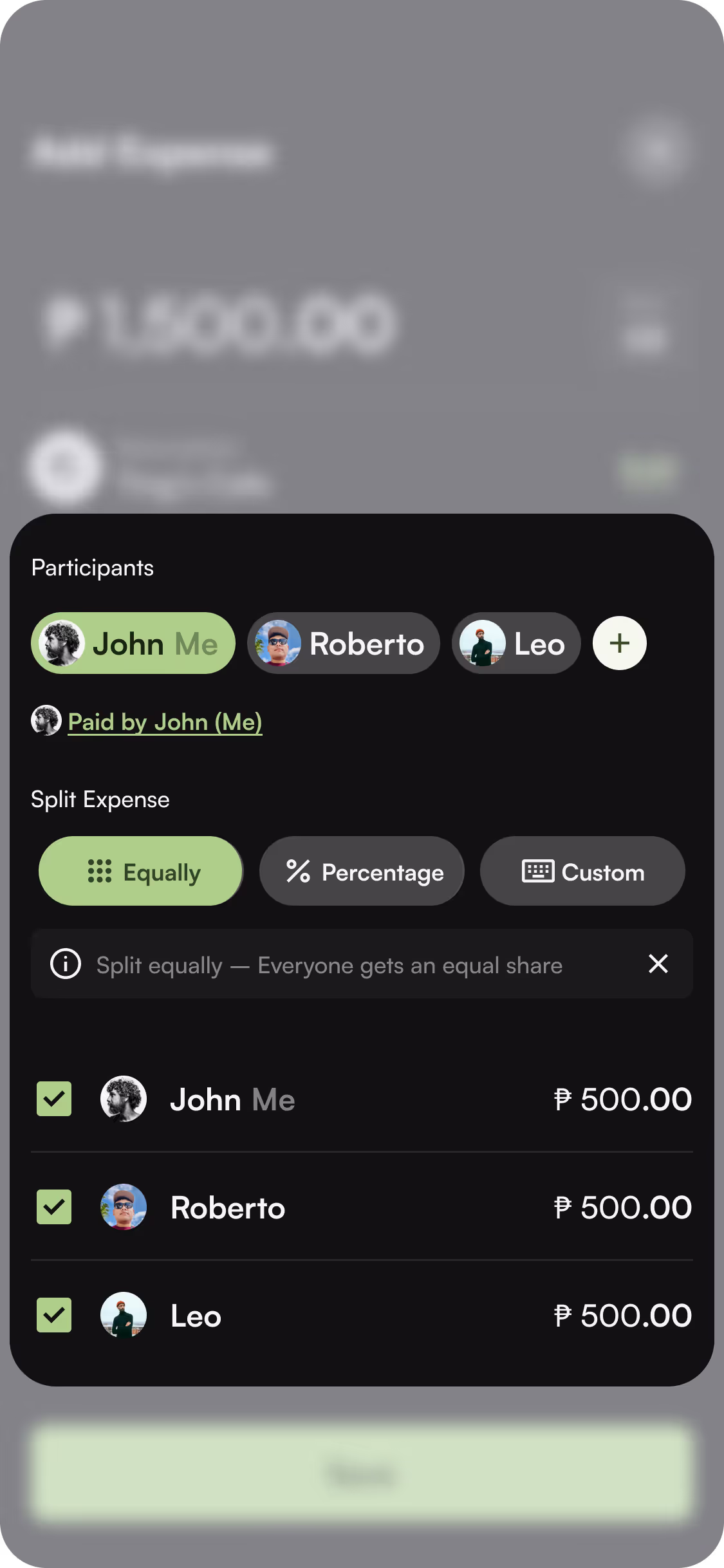 giya - participants and splitting feature